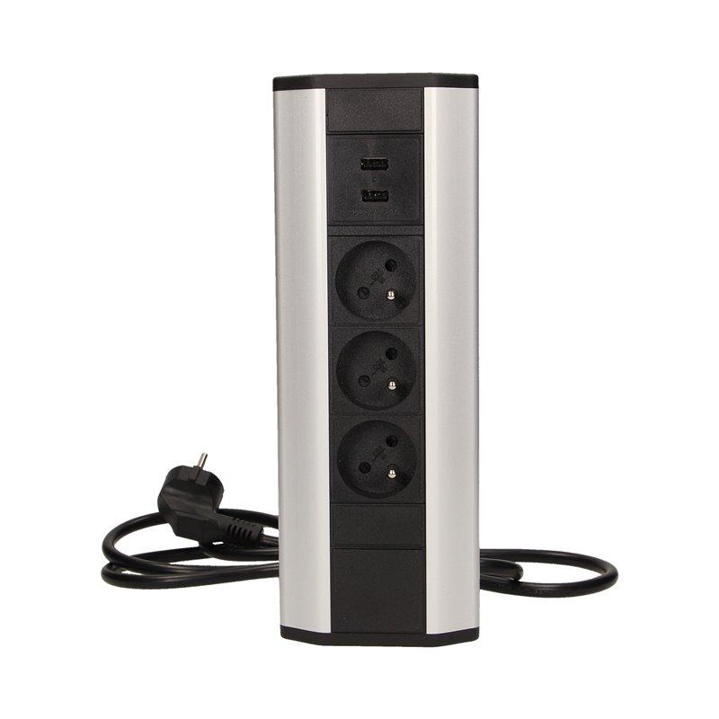 GNIAZDO MEBLOWE Z ŁADOWARKĄ USB I PRZEWODEM 1,8M, 3X2P+Z, 2XUSB ORNO GNIAZDO MEBLOWE Z ŁADOWARKĄ USB I PRZEWODEM 1,8M, 3X2P+Z, 2XUSB ORNO