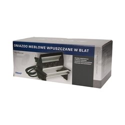 GNIAZDO MEBLOWE WPUSZCZANE W BLAT ZE SZCZOTKĄ PRZECIWKURZOWĄ I PRZEWODEM 1,8M, 3X2P+Z ORNO GNIAZDO MEBLOWE WPUSZCZANE W BLAT ZE SZCZOTKĄ PRZECIWKURZOWĄ I PRZEWODEM 1,8M, 3X2P+Z ORNO
