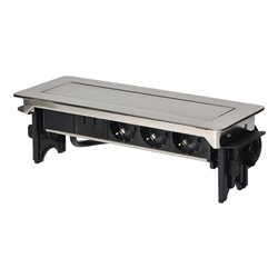 GNIAZDO MEBLOWE WPUSZCZANE W BLAT W NIKLOWANEJ OBUDOWIE Z ŁADOWARKĄ USB I PRZEWODEM 1,8M, 3X2P+Z (SCHUKO), 2XUSB ORNO GNIAZDO MEBLOWE WPUSZCZANE W BLAT W NIKLOWANEJ OBUDOWIE Z ŁADOWARKĄ USB I PRZEWODEM 1,8M, 3X2P+Z (SCHUKO), 2XUSB ORNO