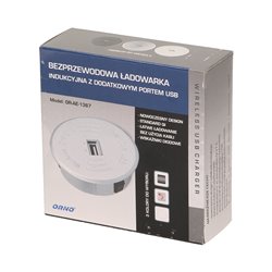 BEZPRZEWODOWA ŁADOWARKA INDUKCYJNA Z DODATKOWYM PORTEM USB, SREBRNA ORNO BEZPRZEWODOWA ŁADOWARKA INDUKCYJNA Z DODATKOWYM PORTEM USB, SREBRNA ORNO