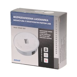 BEZPRZEWODOWA ŁADOWARKA INDUKCYJNA Z DODATKOWYM PORTEM USB, BIAŁA ORNO BEZPRZEWODOWA ŁADOWARKA INDUKCYJNA Z DODATKOWYM PORTEM USB, BIAŁA ORNO