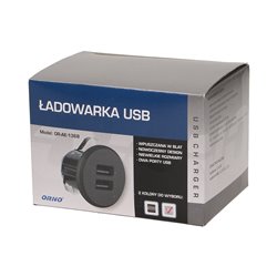 ŁADOWARKA 2XUSB WPUSZCZANA W BLAT, SREBRNA ORNO ŁADOWARKA 2XUSB WPUSZCZANA W BLAT, SREBRNA ORNO