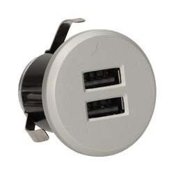 ŁADOWARKA 2XUSB WPUSZCZANA W BLAT, SREBRNA ORNO ŁADOWARKA 2XUSB WPUSZCZANA W BLAT, SREBRNA ORNO
