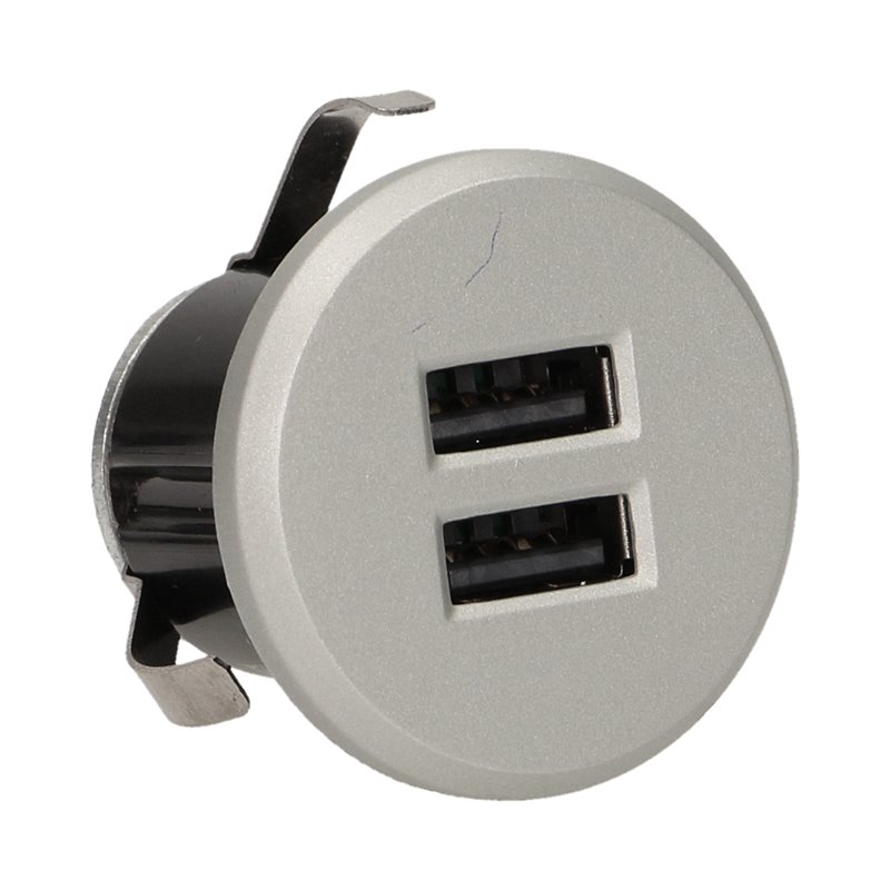 ŁADOWARKA 2XUSB WPUSZCZANA W BLAT, SREBRNA ORNO ŁADOWARKA 2XUSB WPUSZCZANA W BLAT, SREBRNA ORNO