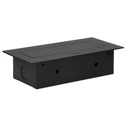 GNIAZDO MEBLOWE WPUSZCZANE W BLAT Z PŁASKIM RANTEM, 3X2P+Z (SCHUKO), CZARNE ORNO GNIAZDO MEBLOWE WPUSZCZANE W BLAT Z PŁASKIM RANTEM, 3X2P+Z (SCHUKO), CZARNE ORNO