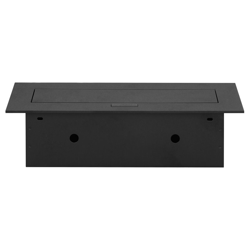 GNIAZDO MEBLOWE WPUSZCZANE W BLAT Z PŁASKIM RANTEM, 3X2P+Z (SCHUKO), CZARNE ORNO GNIAZDO MEBLOWE WPUSZCZANE W BLAT Z PŁASKIM RANTEM, 3X2P+Z (SCHUKO), CZARNE ORNO