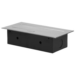 GNIAZDO MEBLOWE WPUSZCZANE W BLAT Z PŁASKIM RANTEM, 3X2P+Z (SCHUKO), SREBRNE ORNO GNIAZDO MEBLOWE WPUSZCZANE W BLAT Z PŁASKIM RANTEM, 3X2P+Z (SCHUKO), SREBRNE ORNO