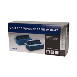 GNIAZDO MEBLOWE WPUSZCZANE W BLAT Z PŁASKIM RANTEM, 3X2P+Z, CZARNE ORNO GNIAZDO MEBLOWE WPUSZCZANE W BLAT Z PŁASKIM RANTEM, 3X2P+Z, CZARNE ORNO