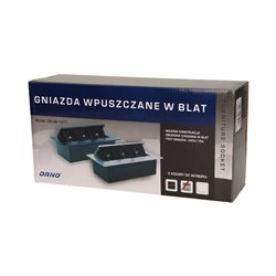GNIAZDO MEBLOWE WPUSZCZANE W BLAT Z PŁASKIM RANTEM, 3X2P+Z, SREBRNE ORNO GNIAZDO MEBLOWE WPUSZCZANE W BLAT Z PŁASKIM RANTEM, 3X2P+Z, SREBRNE ORNO