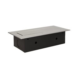GNIAZDO MEBLOWE WPUSZCZANE W BLAT Z PŁASKIM RANTEM, 3X2P+Z, SREBRNE ORNO GNIAZDO MEBLOWE WPUSZCZANE W BLAT Z PŁASKIM RANTEM, 3X2P+Z, SREBRNE ORNO