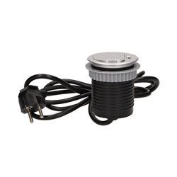 GNIAZDO MEBLOWE O6CM WPUSZCZANE W BLAT Z POKRYWKĄ, ŁADOWARKĄ USB I PRZEWODEM 1,8M, 1X2P+Z, 1XUSB ORNO GNIAZDO MEBLOWE O6CM WPUSZCZANE W BLAT Z POKRYWKĄ, ŁADOWARKĄ USB I PRZEWODEM 1,8M, 1X2P+Z, 1XUSB ORNO