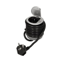 GNIAZDO MEBLOWE O6CM WPUSZCZANE W BLAT Z POKRYWKĄ, ŁADOWARKĄ USB I PRZEWODEM 1,8M, 1X2P+Z, 1XUSB ORNO GNIAZDO MEBLOWE O6CM WPUSZCZANE W BLAT Z POKRYWKĄ, ŁADOWARKĄ USB I PRZEWODEM 1,8M, 1X2P+Z, 1XUSB ORNO