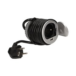 GNIAZDO MEBLOWE O6CM WPUSZCZANE W BLAT Z POKRYWKĄ, ŁADOWARKĄ USB I PRZEWODEM 1,8M, 1X2P+Z, 1XUSB ORNO GNIAZDO MEBLOWE O6CM WPUSZCZANE W BLAT Z POKRYWKĄ, ŁADOWARKĄ USB I PRZEWODEM 1,8M, 1X2P+Z, 1XUSB ORNO