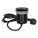 GNIAZDO MEBLOWE O6CM WPUSZCZANE W BLAT Z POKRYWKĄ, ŁADOWARKĄ USB I PRZEWODEM 1,8M, 1X2P+Z, 1XUSB, CZARNE ORNO GNIAZDO MEBLOWE O6CM WPUSZCZANE W BLAT Z POKRYWKĄ, ŁADOWARKĄ USB I PRZEWODEM 1,8M, 1X2P+Z, 1XUSB, CZARNE ORNO