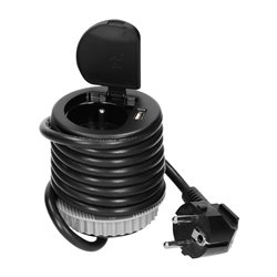 GNIAZDO MEBLOWE O6CM WPUSZCZANE W BLAT Z POKRYWKĄ, ŁADOWARKĄ USB I PRZEWODEM 1,8M, 1X2P+Z, 1XUSB, CZARNE ORNO GNIAZDO MEBLOWE O6CM WPUSZCZANE W BLAT Z POKRYWKĄ, ŁADOWARKĄ USB I PRZEWODEM 1,8M, 1X2P+Z, 1XUSB, CZARNE ORNO