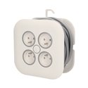 PRZEDŁUŻACZ ZWIJANY, 4 GNIAZDA 2P+Z, PŁASKA WTYCZKA, POLWINIT H05VV-F 3X1MM2 , DŁUGOŚĆ 7M ORNO