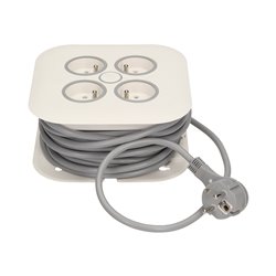 PRZEDŁUŻACZ ZWIJANY, 4 GNIAZDA 2P+Z, PŁASKA WTYCZKA, POLWINIT H05VV-F 3X1MM2 , DŁUGOŚĆ 7M ORNO PRZEDŁUŻACZ ZWIJANY, 4 GNIAZDA 2P+Z, PŁASKA WTYCZKA, POLWINIT H05VV-F 3X1MM2 , DŁUGOŚĆ 7M ORNO