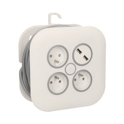 PRZEDŁUŻACZ ZWIJANY, 3 GNIAZDA 2P+Z, PŁASKA WTYCZKA, ŁADOWARKA USB, POLWINIT H05VV-F 3X1MM2 , DŁUGOŚĆ 7M ORNO PRZEDŁUŻACZ ZWIJANY, 3 GNIAZDA 2P+Z, PŁASKA WTYCZKA, ŁADOWARKA USB, POLWINIT H05VV-F 3X1MM2 , DŁUGOŚĆ 7M ORNO