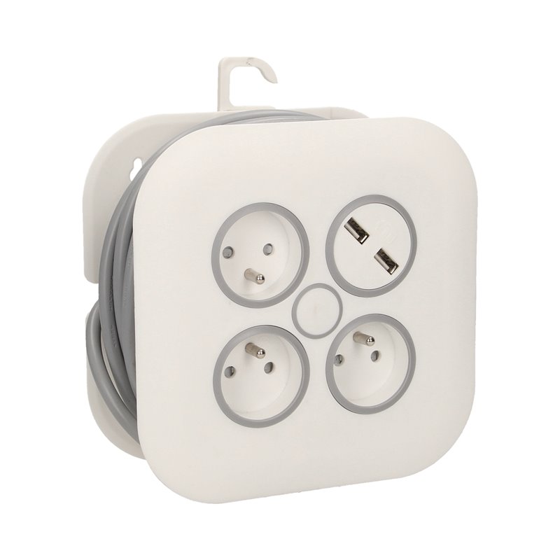PRZEDŁUŻACZ ZWIJANY, 3 GNIAZDA 2P+Z, PŁASKA WTYCZKA, ŁADOWARKA USB, POLWINIT H05VV-F 3X1MM2 , DŁUGOŚĆ 7M ORNO PRZEDŁUŻACZ ZWIJANY, 3 GNIAZDA 2P+Z, PŁASKA WTYCZKA, ŁADOWARKA USB, POLWINIT H05VV-F 3X1MM2 , DŁUGOŚĆ 7M ORNO