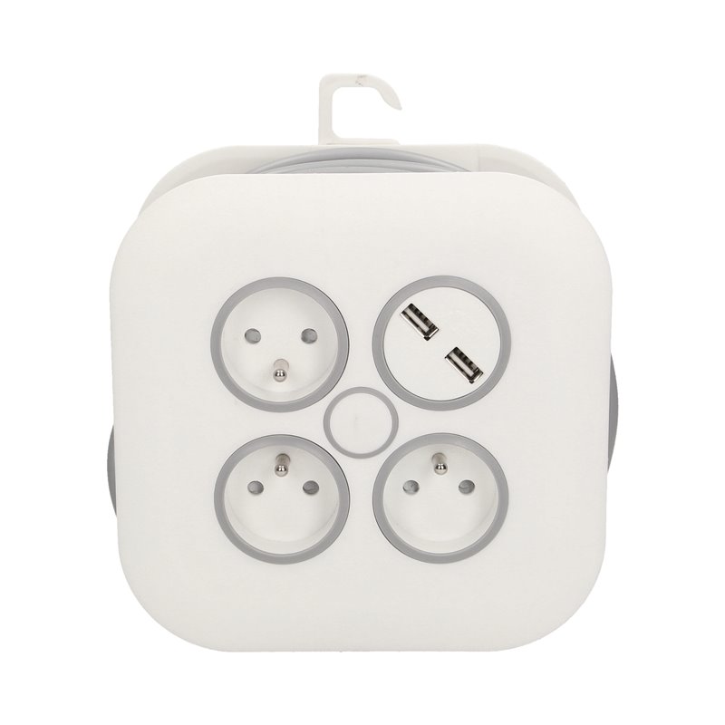PRZEDŁUŻACZ ZWIJANY, 3 GNIAZDA 2P+Z, PŁASKA WTYCZKA, ŁADOWARKA USB, POLWINIT H05VV-F 3X1MM2 , DŁUGOŚĆ 7M ORNO PRZEDŁUŻACZ ZWIJANY, 3 GNIAZDA 2P+Z, PŁASKA WTYCZKA, ŁADOWARKA USB, POLWINIT H05VV-F 3X1MM2 , DŁUGOŚĆ 7M ORNO