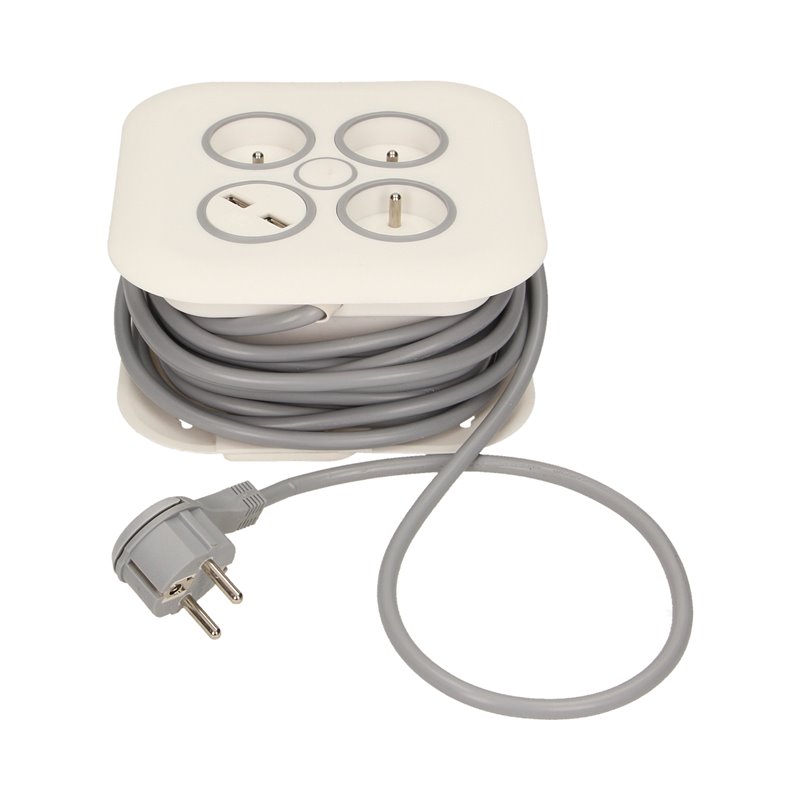 PRZEDŁUŻACZ ZWIJANY, 3 GNIAZDA 2P+Z, PŁASKA WTYCZKA, ŁADOWARKA USB, POLWINIT H05VV-F 3X1MM2 , DŁUGOŚĆ 7M ORNO PRZEDŁUŻACZ ZWIJANY, 3 GNIAZDA 2P+Z, PŁASKA WTYCZKA, ŁADOWARKA USB, POLWINIT H05VV-F 3X1MM2 , DŁUGOŚĆ 7M ORNO