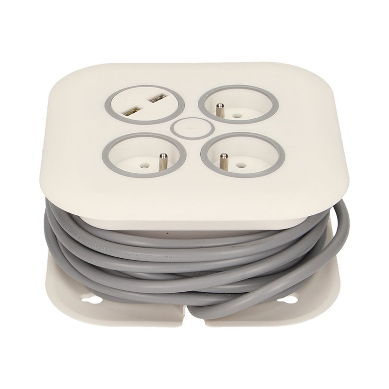 PRZEDŁUŻACZ ZWIJANY, 3 GNIAZDA 2P+Z, PŁASKA WTYCZKA, ŁADOWARKA USB, POLWINIT H05VV-F 3X1MM2 , DŁUGOŚĆ 7M ORNO PRZEDŁUŻACZ ZWIJANY, 3 GNIAZDA 2P+Z, PŁASKA WTYCZKA, ŁADOWARKA USB, POLWINIT H05VV-F 3X1MM2 , DŁUGOŚĆ 7M ORNO