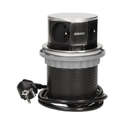 GNIAZDO MEBLOWE O10CM WYSUWANE Z BLATU Z PRZEWODEM 1,5M, 4X2P+Z, INOX ORNO GNIAZDO MEBLOWE O10CM WYSUWANE Z BLATU Z PRZEWODEM 1,5M, 4X2P+Z, INOX ORNO