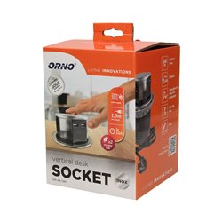 GNIAZDO MEBLOWE O10CM WYSUWANE Z BLATU Z ŁADOWARKĄ USB I PRZEWODEM 1,5M, 3X2P+Z, 2XUSB, INOX ORNO GNIAZDO MEBLOWE O10CM WYSUWANE Z BLATU Z ŁADOWARKĄ USB I PRZEWODEM 1,5M, 3X2P+Z, 2XUSB, INOX ORNO