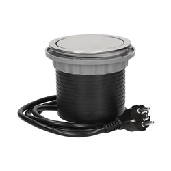GNIAZDO MEBLOWE O10CM WYSUWANE Z BLATU Z ŁADOWARKĄ USB I PRZEWODEM 1,5M, 3X2P+Z, 2XUSB, INOX ORNO GNIAZDO MEBLOWE O10CM WYSUWANE Z BLATU Z ŁADOWARKĄ USB I PRZEWODEM 1,5M, 3X2P+Z, 2XUSB, INOX ORNO