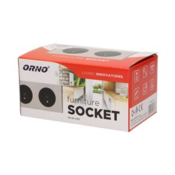 GNIAZDO MEBLOWE BEZ WYŁĄCZNIKA, 2X2P+Z SREBRNE ORNO GNIAZDO MEBLOWE BEZ WYŁĄCZNIKA, 2X2P+Z SREBRNE ORNO
