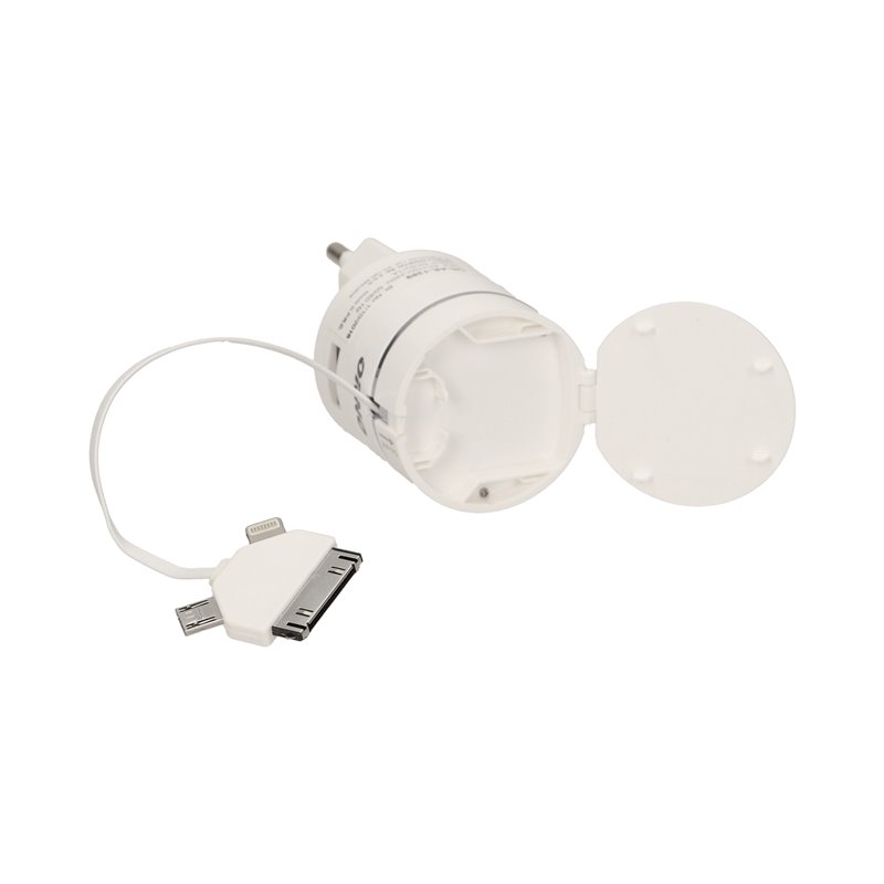 ŁADOWARKA USB 3W1 Z AUTOMATYCZNIE ZWIJANYM KABLEM ORNO ŁADOWARKA USB 3W1 Z AUTOMATYCZNIE ZWIJANYM KABLEM ORNO