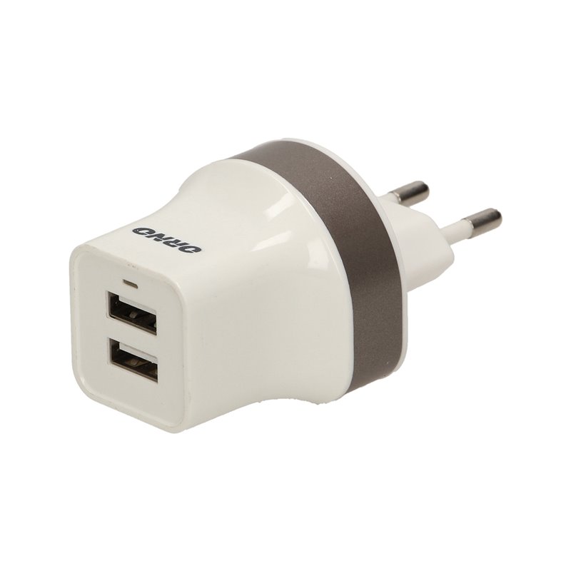 ŁADOWARKA SIECIOWA 2XUSB, 5VDC/2,1A ORNO