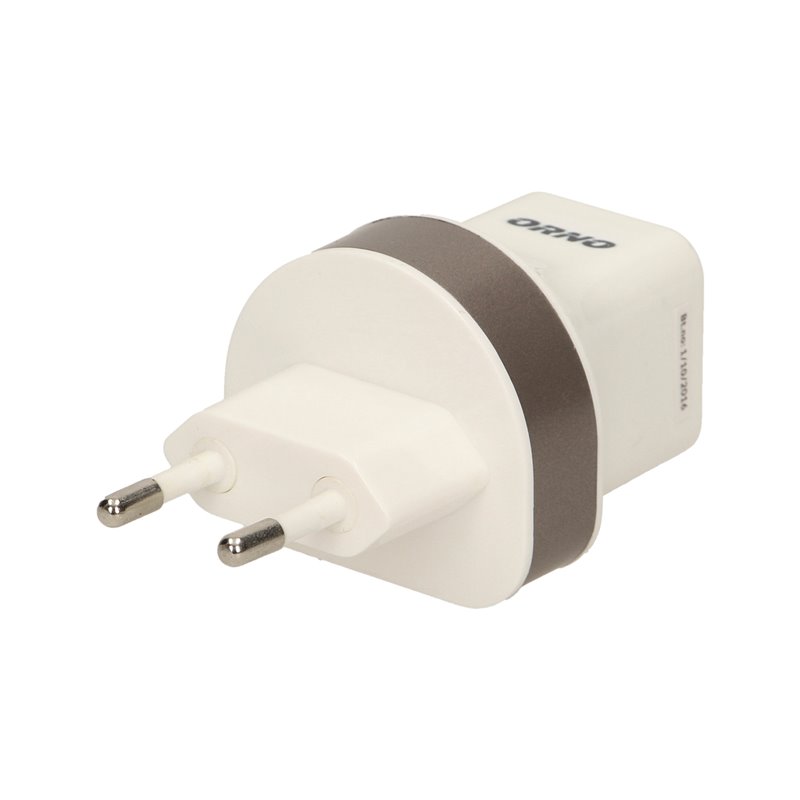 ŁADOWARKA SIECIOWA 2XUSB, 5VDC/2,1A ORNO ŁADOWARKA SIECIOWA 2XUSB, 5VDC/2,1A ORNO