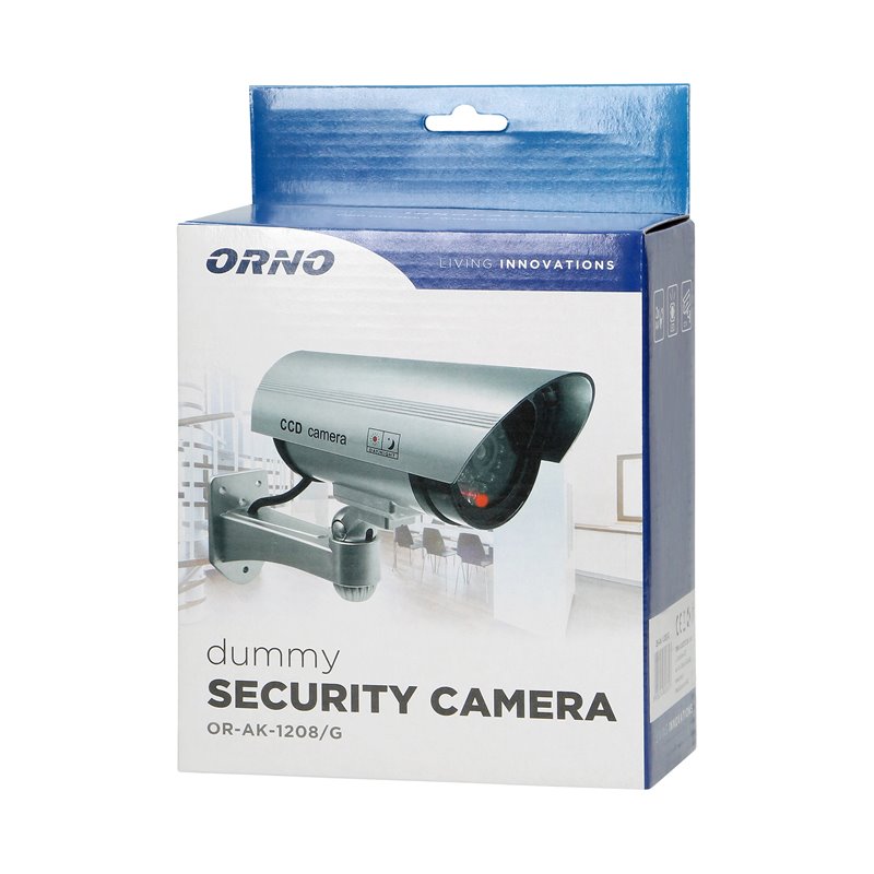 ATRAPA KAMERY MONITORUJĄCEJ CCTV, BATERYJNA, SREBRNA ORNO ATRAPA KAMERY MONITORUJĄCEJ CCTV, BATERYJNA, SREBRNA ORNO
