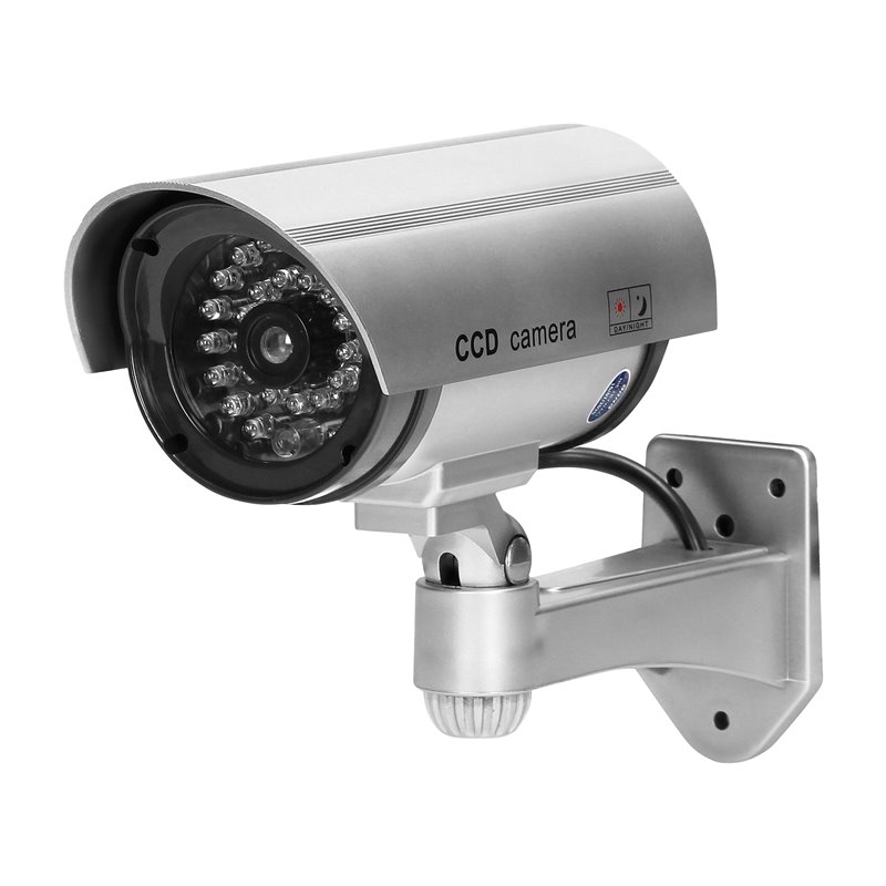 ATRAPA KAMERY MONITORUJĄCEJ CCTV, BATERYJNA, SREBRNA ORNO ATRAPA KAMERY MONITORUJĄCEJ CCTV, BATERYJNA, SREBRNA ORNO