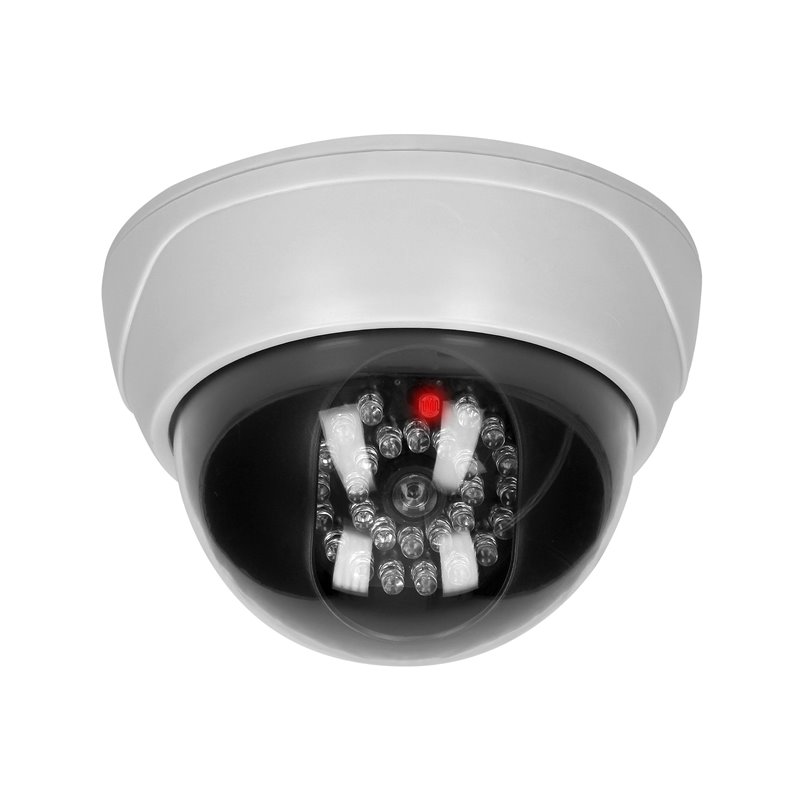 ATRAPA KOPUŁOWEJ KAMERY MONITORUJĄCEJ Z PODCZERWIENIĄ CCTV, BATERYJNA ORNO