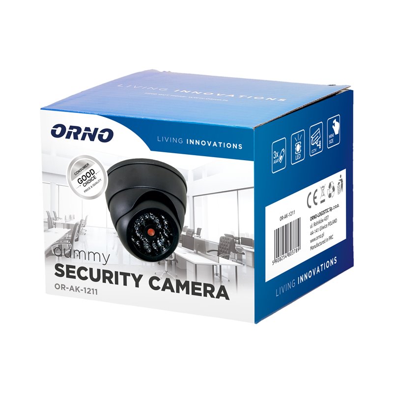 ATRAPA KAMERY MONITORUJĄCEJ Z PODCZERWIENIĄ CCTV, BATERYJNA, MINI ORNO ATRAPA KAMERY MONITORUJĄCEJ Z PODCZERWIENIĄ CCTV, BATERYJNA, MINI ORNO