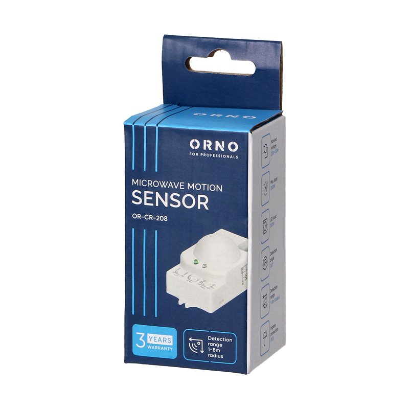 MIKROFALOWY CZUJNIK RUCHU, 360ST. IP20, 1200W ORNO MIKROFALOWY CZUJNIK RUCHU, 360ST. IP20, 1200W ORNO