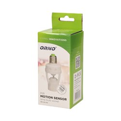 GNIAZDO ŻARÓWKI Z CZUJNIKIEM RUCHU, 360ST. IP20, GWINT E27, 1X60W ORNO GNIAZDO ŻARÓWKI Z CZUJNIKIEM RUCHU, 360ST. IP20, GWINT E27, 1X60W ORNO