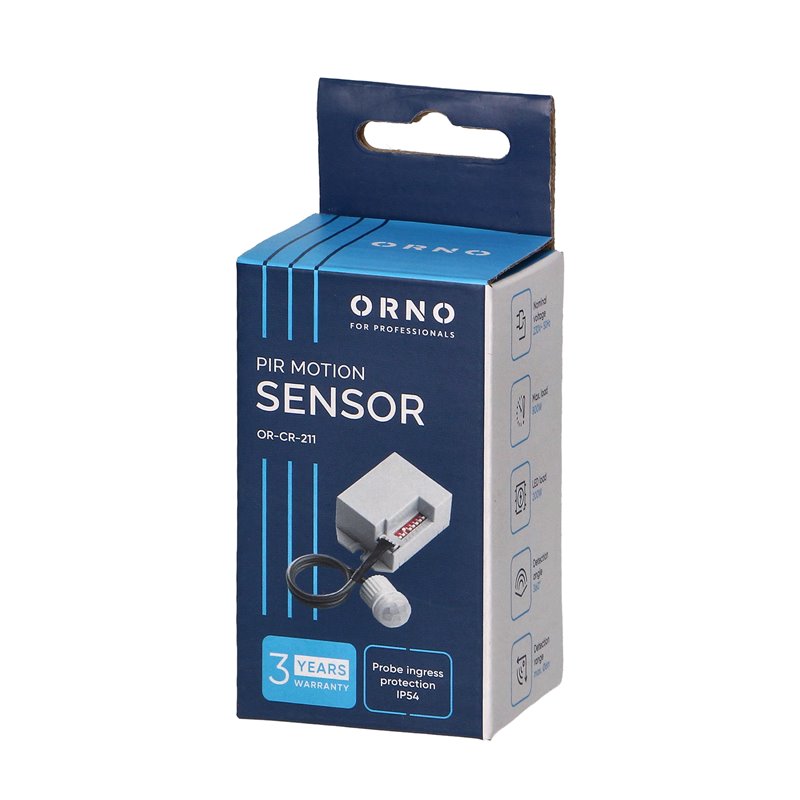 CZUJNIK RUCHU 360ST. Z ZEWNĘTRZNYM SENSOREM, IP20, 800W ORNO CZUJNIK RUCHU 360ST. Z ZEWNĘTRZNYM SENSOREM, IP20, 800W ORNO