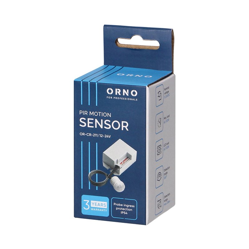 CZUJNIK RUCHU 360ST. Z ZEWNĘTRZNYM SENSOREM, IP20, 12-24V, 60W-120W ORNO CZUJNIK RUCHU 360ST. Z ZEWNĘTRZNYM SENSOREM, IP20, 12-24V, 60W-120W ORNO
