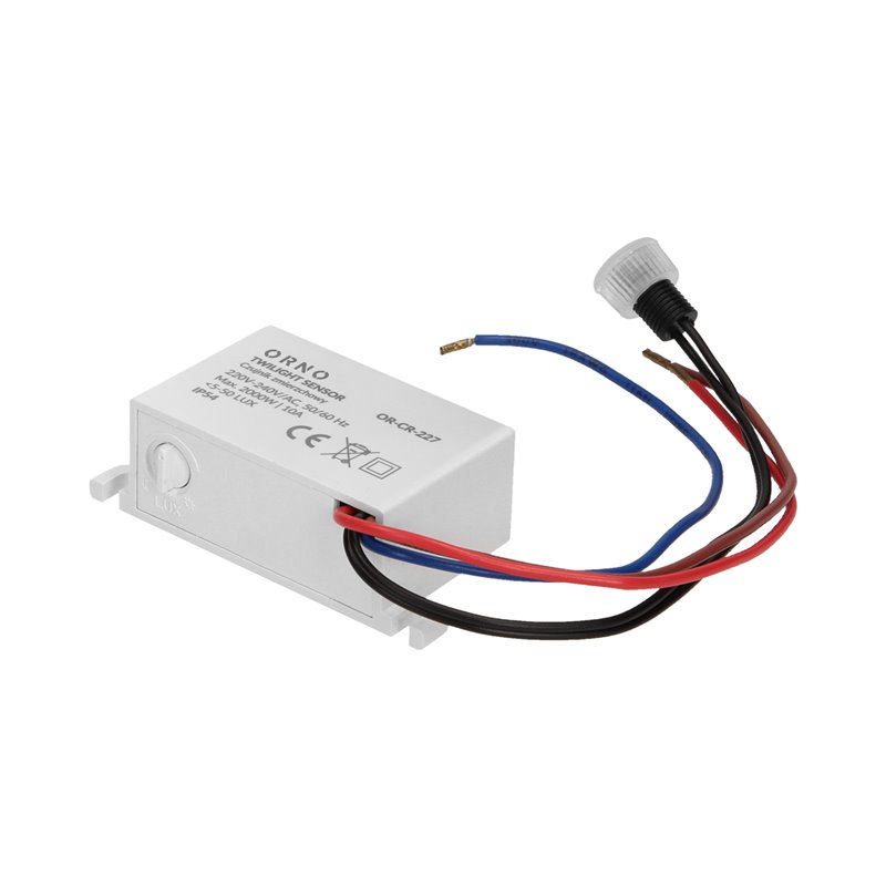 CZUJNIK ZMIERZCHOWY Z ZEWNĘTRZNĄ SONDĄ, IP54, MINI, 2000W ORNO CZUJNIK ZMIERZCHOWY Z ZEWNĘTRZNĄ SONDĄ, IP54, MINI, 2000W ORNO