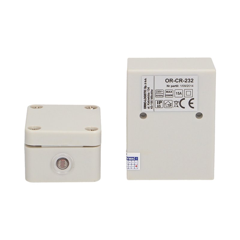 CZUJNIK ZMIERZCHOWY Z HERMETYCZNĄ ZEWNĘTRZNĄ SONDĄ W PUSZCE, IP65, 2300W ORNO CZUJNIK ZMIERZCHOWY Z HERMETYCZNĄ ZEWNĘTRZNĄ SONDĄ W PUSZCE, IP65, 2300W ORNO