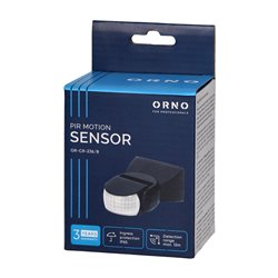 CZUJNIK RUCHU 180ST., REGULACJA PIONOWA I POZIOMA, IP65, 1200W, CZARNY ORNO CZUJNIK RUCHU 180ST., REGULACJA PIONOWA I POZIOMA, IP65, 1200W, CZARNY ORNO
