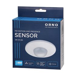 CZUJNIK RUCHU I OBECNOŚCI 360 ST. IP20, 2000W, 3 SENSORY, REGULACJA ZASIĘGU O3M-20M, BIAŁY ORNO CZUJNIK RUCHU I OBECNOŚCI 360 ST. IP20, 2000W, 3 SENSORY, REGULACJA ZASIĘGU O3M-20M, BIAŁY ORNO