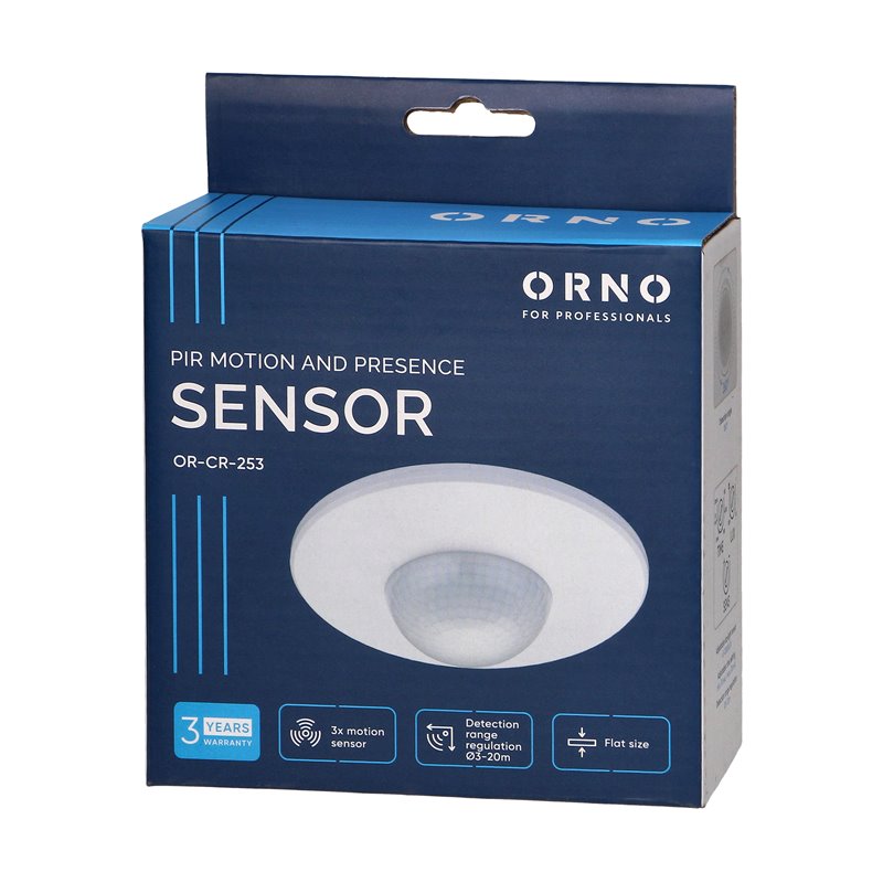 CZUJNIK RUCHU I OBECNOŚCI 360 ST. IP20, 2000W, 3 SENSORY, REGULACJA ZASIĘGU O3M-20M, BIAŁY ORNO CZUJNIK RUCHU I OBECNOŚCI 360 ST. IP20, 2000W, 3 SENSORY, REGULACJA ZASIĘGU O3M-20M, BIAŁY ORNO