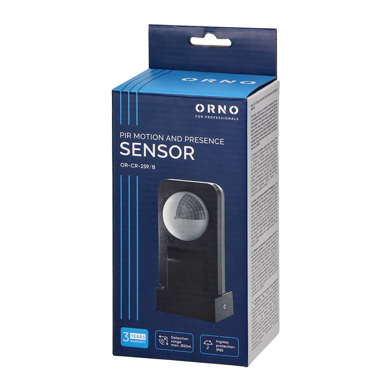 CZUJNIK RUCHU I OBECNOŚCI 360ST. IP65, 2000W, ZASIĘG MAX. 20M, CZARNY ORNO CZUJNIK RUCHU I OBECNOŚCI 360ST. IP65, 2000W, ZASIĘG MAX. 20M, CZARNY ORNO