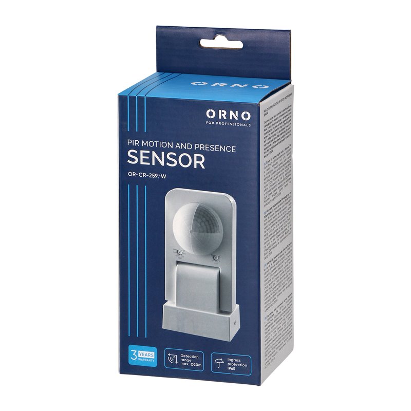 CZUJNIK RUCHU I OBECNOŚCI 360ST. IP65, 2000W, ZASIEG MAX. 20M, BIAŁY ORNO CZUJNIK RUCHU I OBECNOŚCI 360ST. IP65, 2000W, ZASIEG MAX. 20M, BIAŁY ORNO