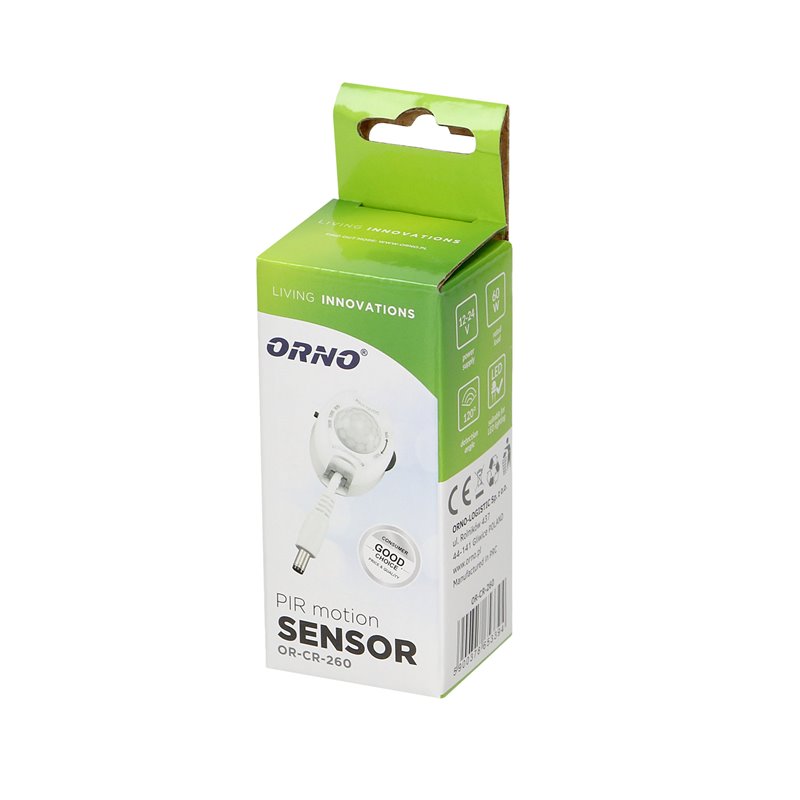 CZUJNIK RUCHU DO PASKA LED 120ST., 12V, MAX LED 60W, FUNKCJA PRZYCIEMNIANIA ORNO CZUJNIK RUCHU DO PASKA LED 120ST., 12V, MAX LED 60W, FUNKCJA PRZYCIEMNIANIA ORNO