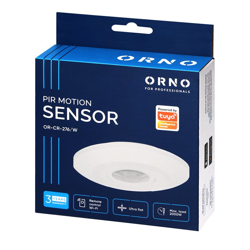 CZUJNIK RUCHU 360°, IP20, 2000W, ULTRA PŁASKI - 2,5CM, MINI, TUYA SMART WI-FI ORNO CZUJNIK RUCHU 360°, IP20, 2000W, ULTRA PŁASKI - 2,5CM, MINI, TUYA SMART WI-FI ORNO